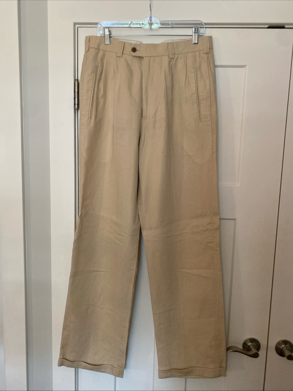 Classic Straight-Leg Chino Pants in Beige